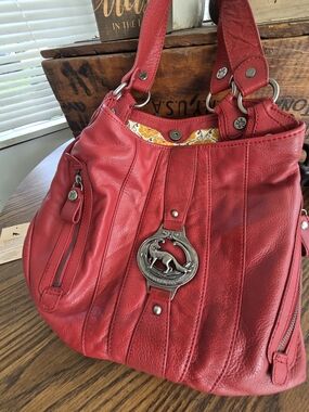 Red Leather Emma Fox Shoulder Bag - Women Bags